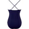imageSUUKSESS Women Wrap Cut Out One Piece Swimsuit High Waisted Monokini Bathing Suit02 White Blue Stripe