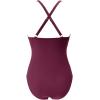 imageSUUKSESS Women Wrap Cut Out One Piece Swimsuit High Waisted Monokini Bathing Suit02 Wine Red
