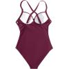 imageSUUKSESS Women Wrap Cut Out One Piece Swimsuit High Waisted Monokini Bathing Suit02 Wine Red