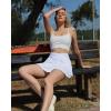 imageSUUKSESS Womens Pleated Tennis Skirt Crossover High Waisted Mesh Golf Skorts1 White