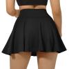 imageSUUKSESS Womens Pleated Tennis Skirt Crossover High Waisted Mesh Golf Skorts3 Black
