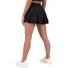 imageSUUKSESS Womens Pleated Tennis Skirt Crossover High Waisted Mesh Golf Skorts4 Layered Black