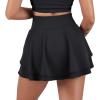 imageSUUKSESS Womens Pleated Tennis Skirt Crossover High Waisted Mesh Golf Skorts4 Layered Black