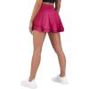 imageSUUKSESS Womens Pleated Tennis Skirt Crossover High Waisted Mesh Golf Skorts4 Layered Hot Pink