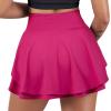 imageSUUKSESS Womens Pleated Tennis Skirt Crossover High Waisted Mesh Golf Skorts4 Layered Hot Pink