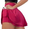 imageSUUKSESS Womens Pleated Tennis Skirt Crossover High Waisted Mesh Golf Skorts4 Layered Hot Pink