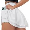 imageSUUKSESS Womens Pleated Tennis Skirt Crossover High Waisted Mesh Golf Skorts4 Layered White