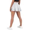 imageSUUKSESS Womens Pleated Tennis Skirt Crossover High Waisted Mesh Golf Skorts4 Layered White