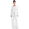 imageSUUKSESS Women 2 Piece Lounge Matching Set Wide Leg Sweatpant Half Zip SweatshirtWhite