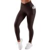 imageSUUKSESS Women Butt Lifting Capri Leggings with Pockets 78 Length Twist High Waisted Yoga Pants40 Crossover Brown