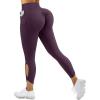 imageSUUKSESS Women Butt Lifting Capri Leggings with Pockets 78 Length Twist High Waisted Yoga Pants55 Burgundy
