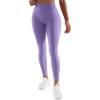 imageSUUKSESS Women Contour High Waisted Leggings with Pockets No Front Seam Workout Yoga Pants Light Purple S