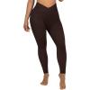 imageSUUKSESS Women Crossover Seamless Leggings Butt Lifting High Waisted Workout Yoga Pants1 Deep Brown