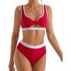 68 Red White Color Block