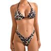 imageSUUKSESS Women Halter String Two Piece Bikini Sets Reversible Thong Swimsuit105 Leopard