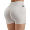 imageSUUKSESS Women Hidden Scrunch Butt Lifting Workout Biker Shorts with Pockets 4quot Seamless High Waisted Gym ShortsRuby