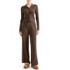 imageSUUKSESS Women Knit Long Sleeve Lounge Sets Ribbed Matching Comfy Two Piece SetsBrown