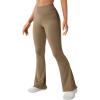 imageSUUKSESS Women Ribbed Seamless Flare Leggings Bootcut High Waist Yoga Pants1 Dark Coffee