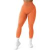 imageSUUKSESS Women Ribbed Seamless Leggings High Waisted Workout Gym Yoga Pants18 Orange