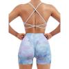 imageSUUKSESS Women Seamless Workout Sets Strappy Sports Bra High Waist Booty Shorts Outfits1 Candy Tie Dye