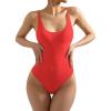 imageSUUKSESS Women Sexy Scoop Neck Thong Bodysuit Backless Cami Bodysuit Top02 Red