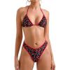 imageSUUKSESS Women Sexy Thong String 2 Piece Bikini Set Cheeky Halter Swimsuit71 Black Cherry