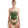 imageSUUKSESS Women Sexy Tube Top Summer Y2K Going Out Double Lined Basic Tank TopArmy Green