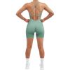 imageSUUKSESS Women Strappy Romper Seamless Jumpsuit Tummy Control Padded Sports Bra11 Light Green