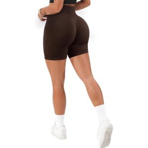 imageSUUKSESS Women Contour Seamless Booty Butt Lift Shorts High Waist Workout Shorts5 Dark Brown