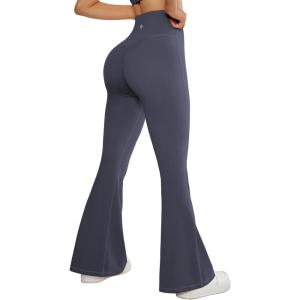 imageSUUKSESS Women Flare Leggings Scrunch Butt Lifting Bootcut High Waist Yoga Pants14 Blue