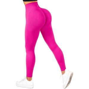 imageSUUKSESS Women Scrunch Butt Lifting Seamless Leggings Booty High Waisted Workout Yoga Pants1 Suuksess Hot Pink