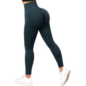 imageSUUKSESS Women Scrunch Butt Lifting Seamless Leggings Booty High Waisted Workout Yoga Pants1 Upgrade Deep Green