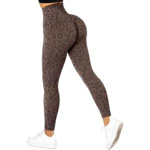 imageSUUKSESS Women Scrunch Butt Lifting Seamless Leggings Booty High Waisted Workout Yoga Pants1 Upgrade Leopard Brown