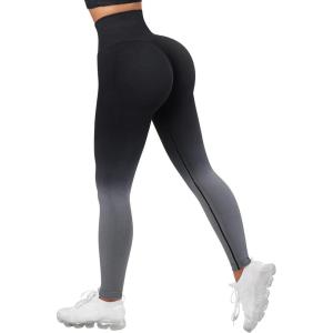 imageSUUKSESS Women Scrunch Butt Lifting Seamless Leggings Booty High Waisted Workout Yoga Pants1 Upgrade Ombre Black