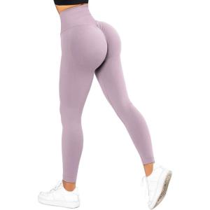 imageSUUKSESS Women Scrunch Butt Lifting Seamless Leggings Booty High Waisted Workout Yoga Pants1 Upgrade Purple
