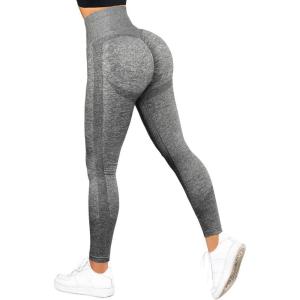 imageSUUKSESS Women Scrunch Butt Lifting Seamless Leggings Booty High Waisted Workout Yoga Pants2 Grey