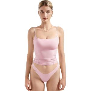 imageSUUKSESS Women Sexy Square Neck Tank Top Summer Y2K Going Out Basic Cami ShirtBaby Powder