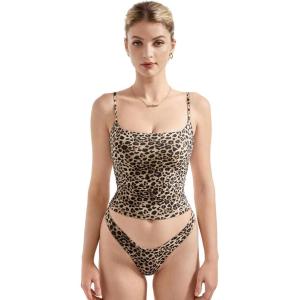 imageSUUKSESS Women Sexy Square Neck Tank Top Summer Y2K Going Out Basic Cami ShirtLeopard
