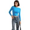 imageSUUKSESS Women Backless Going Out Tops Double Lined Open Back Basic Long SleeveRoyal Blue