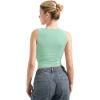 imageSUUKSESS Women Double Lined Square Neck Crop Tank Top Sleeveless Basic Y2k TopsGreen