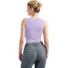 imageSUUKSESS Women Double Lined Square Neck Crop Tank Top Sleeveless Basic Y2k TopsLight Purple