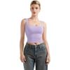 imageSUUKSESS Women Double Lined Square Neck Crop Tank Top Sleeveless Basic Y2k TopsLight Purple