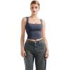 imageSUUKSESS Women Double Lined Square Neck Crop Tank Top Sleeveless Basic Y2k TopsNavy Blue