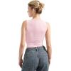 imageSUUKSESS Women Double Lined Square Neck Crop Tank Top Sleeveless Basic Y2k TopsPink