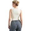 imageSUUKSESS Women Double Lined Square Neck Crop Tank Top Sleeveless Basic Y2k TopsWhite