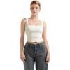 imageSUUKSESS Women Double Lined Square Neck Crop Tank Top Sleeveless Basic Y2k TopsWhite