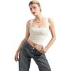 imageSUUKSESS Women Double Lined Square Neck Crop Tank Top Sleeveless Basic Y2k TopsWhite