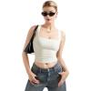 imageSUUKSESS Women Double Lined Square Neck Crop Tank Top Sleeveless Basic Y2k TopsWhite