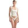 imageSUUKSESS Women Double Lined Square Neck Crop Tank Top Sleeveless Basic Y2k TopsWhite