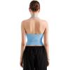 imageSUUKSESS Women Halter Tank Tops Double Lined Backless Y2K Trendy Going Out TopsBaby Blue